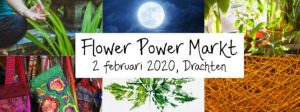 banner flower power markt groene kalender